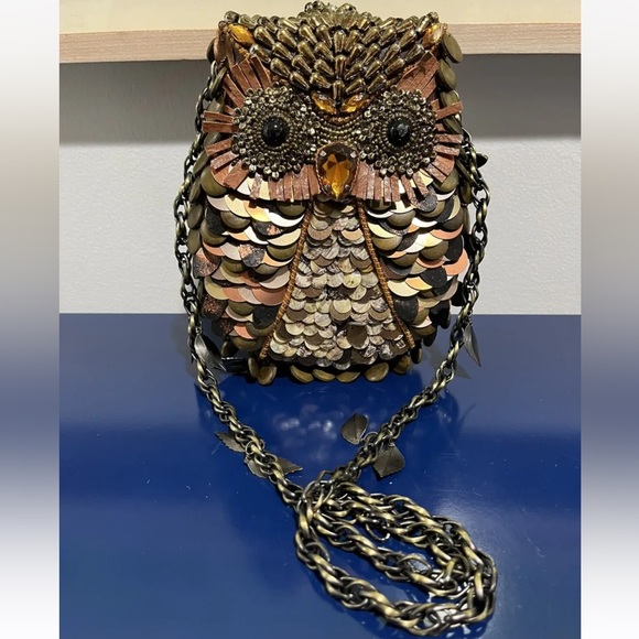 Mary Frances What A Hoot Owl Bird Purse Crossbody Bag Beaded Jeweles RARE NEW - Picture 9 of 9